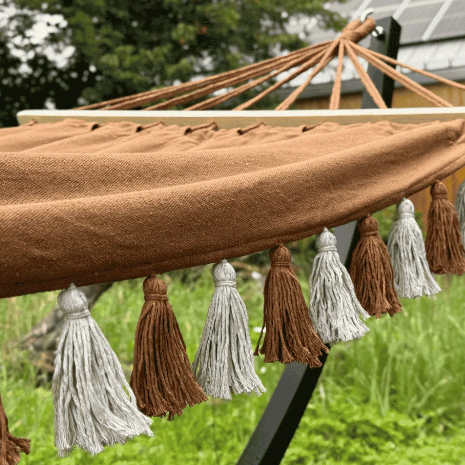 Hamac à pompon solo pour jardin - Pomponette