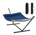 Hamac pour deux personnes avec support inclus Hamac double avec barre d'épandage incurvée et oreiller amovible et sac portable