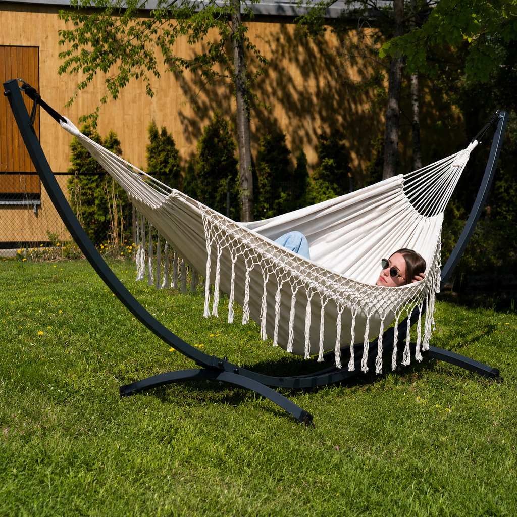 Hamac sur pied Duo en Macramé - Santia XL
